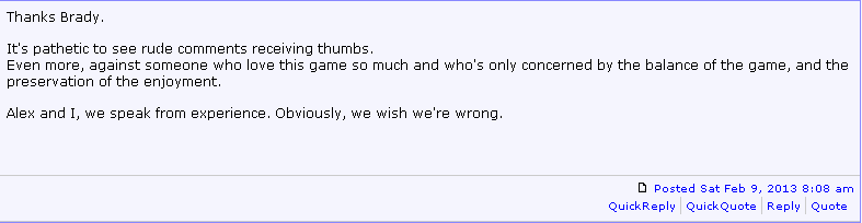 Reaction to negativity
